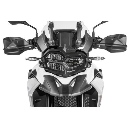 01-082-5095-0 Stainless steel black headlight protector with quick release fastener for BMW F850GS/ F800GS (2024-)/ F750GS *OFFROAD USE ONLY*