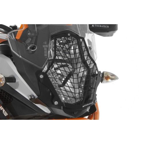 01-371-5095-0 Stainless steel black headlight protector with quick release fasteners, black bracket, for KTM 1050 Adventure/ 1090 Adventure/ 1190 Adventure/ 1190 Adventure R/ 1290 Super Adventure *OFFROAD USE ONLY*