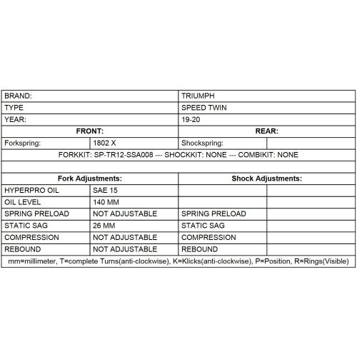 01-423-5867-0 BLACK-T fork springs progressive Stage1 for Triumph Speed Twin from 2019 onwards
