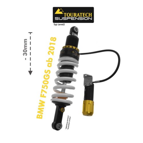 01-082-5861-0 Touratech Suspension lowering shock -30 mm for BMW F750GS ab 2018 type Level2